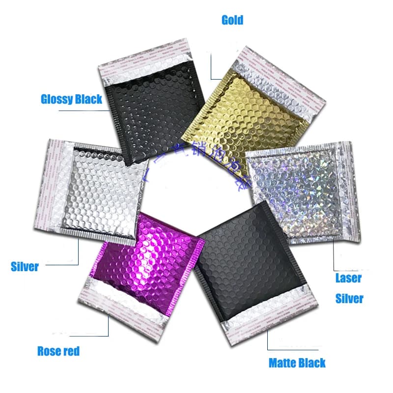50pcs CD/CVD emballage expédition bulle Mailers papier doré enveloppes rembourrées sac cadeau bulle Mailing enveloppe sac 15*13 cm + 4 cm