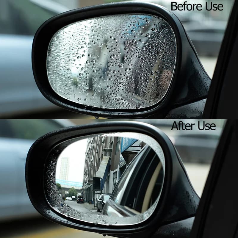 Film transparent imperméable pour rétroviseur de voiture, 2 pièces, protection Anti-buée, étanche, accessoires autocollants automobiles 100x145mm