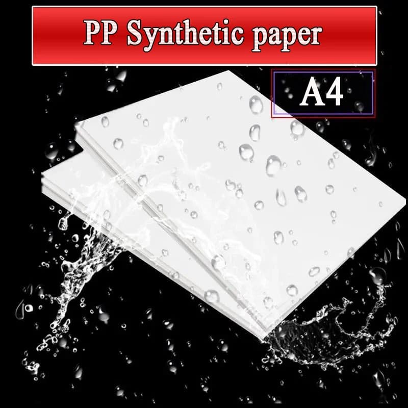 Papier synthétique PP auto-adhésif A4, papier d'impression à jet d'encre, blanc mat, blanc, brillant, étiquette autocollante étanche pour imprimante Laser
