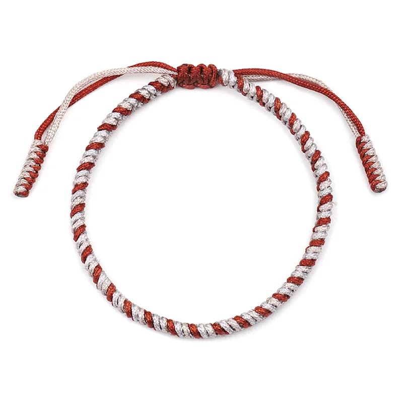 Bracelet porte-bonheur bouddhiste tibétain, nœuds tressés à la main, pour hommes et femmes, corde, bijoux bouddhistes originaux faits à la main