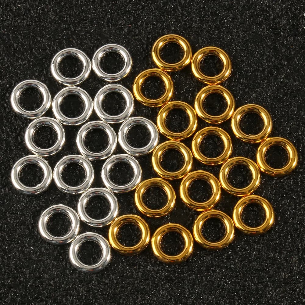 Anneaux de saut couleur or argent 8x2mm, 50 pièces/lot, boucles simples, anneaux de saut fermés, résultats de fabrication de bijoux, connecteur DIY