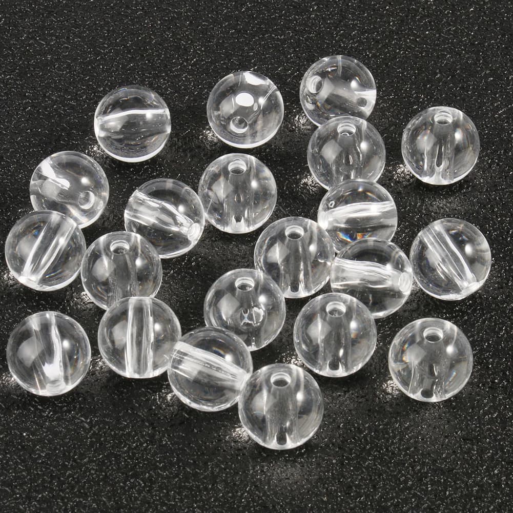 Perles acryliques transparentes en forme de boule ronde blanche, 50 à 300 pièces, pour la fabrication de bijoux, accessoires, Bracelet et collier à faire soi-même