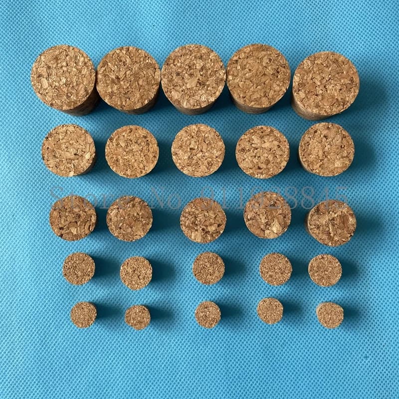 Bouchon de bouteille en verre de laboratoire en liège, diamètre supérieur 18mm à 54mm, 20 pièces
