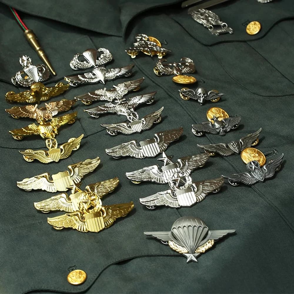 Insigne de broche en métal de l'armée américaine, insigne PIuno de la seconde guerre mondiale, maître de commandement militaire, ailes de l'armée américaine, aviateur