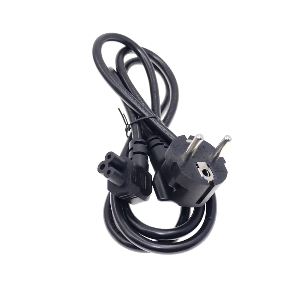 Prise européenne ue à 2 broches vers C5, 90 degrés/Angle, câble d'alimentation en feuille de trèfle, cordon de plomb pour moniteur PC d'environ 1.5m