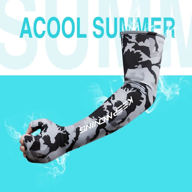 Manchons de bras Anti-coup de soleil, manchette de cyclisme pour hommes et femmes, gants de sport Cool, Protection solaire, couverture de bras en soie glacée, printemps été