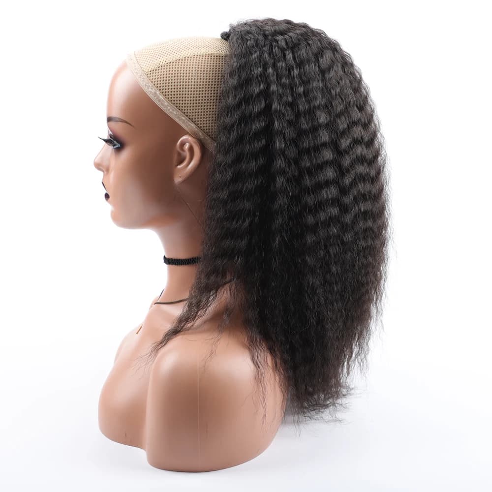 Faux cordon synthétique queue de cheval Extension de cheveux élastique pour les femmes crépus bouclés queue de cheval cheveux synthétiques haute bouffée Afro postiche