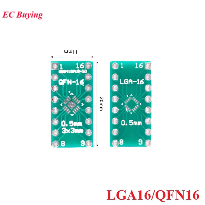 LIncome-Adaptateur de carte de transfert, PCB Pinboard SMD vers DIP16 DIP Pin IC, Plaque de test, Prise de convertisseur de pas, 0.5mm, 2.54mm, 16 QFN16, 20 pièces, 10 pièces