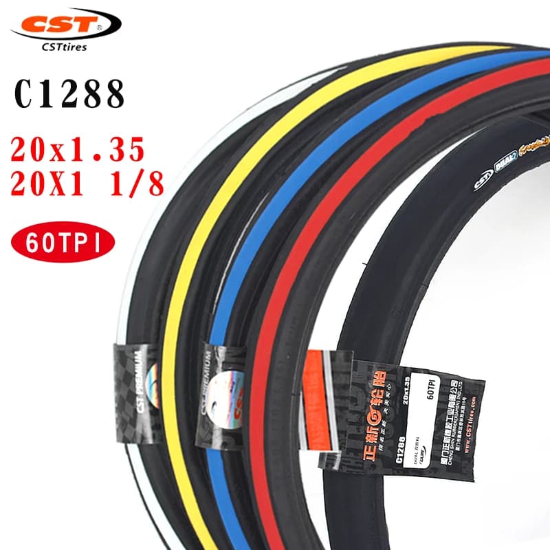 Pneus de vélo CST 20 pouces, pneu coloré C1288 20*1.35, accessoires de vélo 451 20x1 1/8, pneu de vélo pliable à petit diamètre de roue