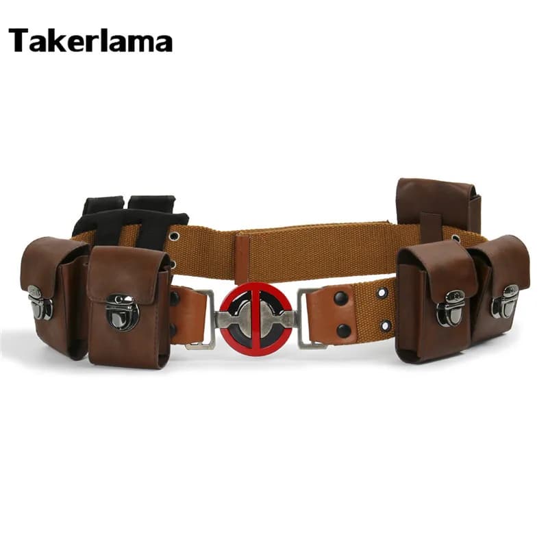 Takerlama – ceinture Wade Wilson, ensemble complet, pochettes à boucle Deadpol, costume Ryan Reynolds, accessoires de cosplay pour Halloween, taille S M L XL