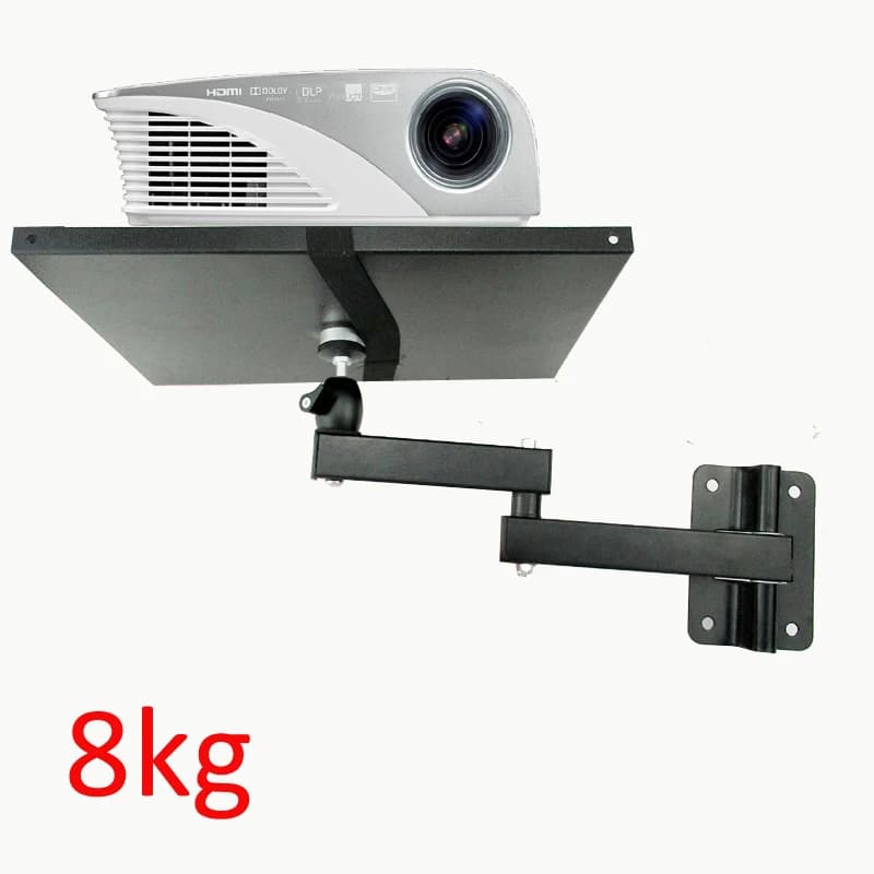 Support mural universel robuste pour projecteur LCD-122PR-A, rotation complète à 360°, inclinaison, 8 kg, avec plaque, bras flexible, pliable