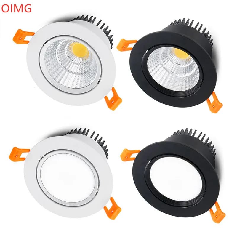 4 Types Dimmable Encastré LED Downlights 5W 7W 9W 12W 15W 18W COB LED Plafonnier Spots AC110-220V Ronde LED Panneau Lumineux