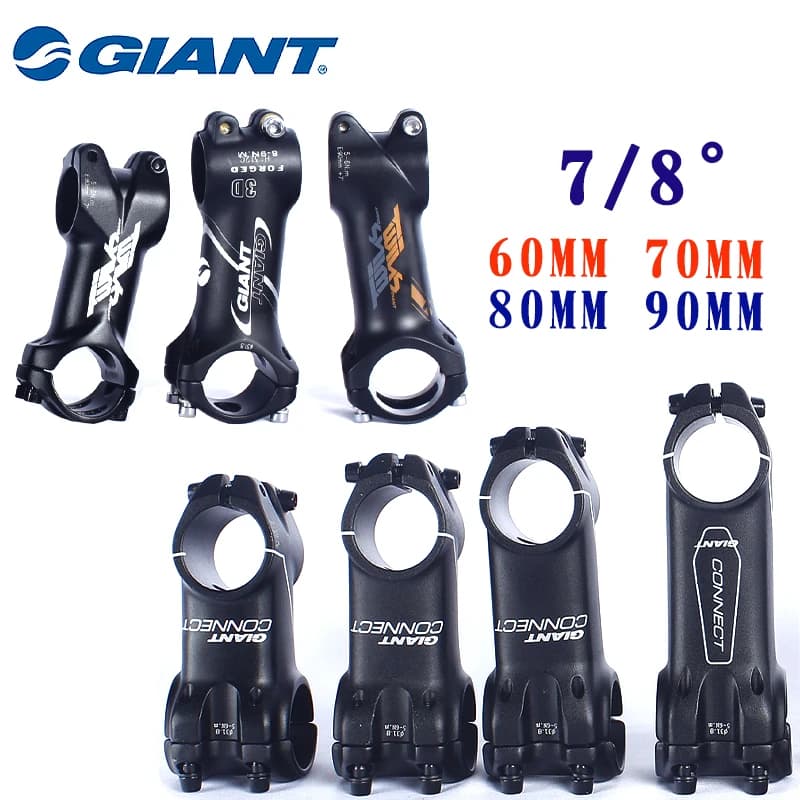 Vélo de montagne GIANT, tige de guidon 8 ° Diamètre de la pince de guidon 60/70/80/90 mm 31,8 mm ±7 ° Pièces de vélo de montagne et de route super légères 80/90 mm