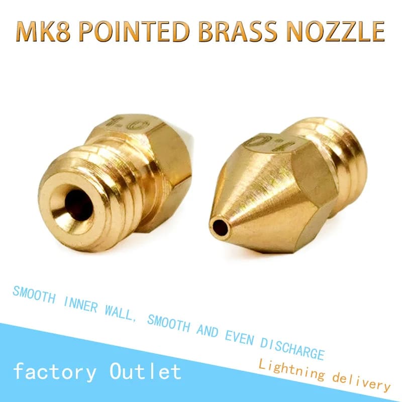 Tête d'impression pour extrudeuse MK8, buse en laiton 0.1MM 0.2MM 0.3MM 0.4MM 0.5MM 0.6MM 0.8MM 1.0MM 1.75MM 3.0MM, adapté pour imprimante 3D