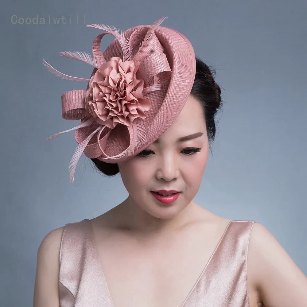Chapeau Fascinateur Chic pour Femme, Cocktail, ixde Mariage, Église, Sauna, Pièce de Tri, Vêtements de Sauna, Accessoires pour Cheveux en Plumes, Fleur