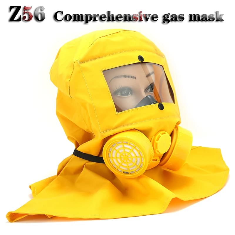 Z-56 plein masque à gaz imperméable jaune PVC maille tissu masque de protection polyvalent peinture en aérosol sablage masque de sécurité