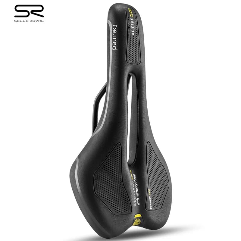 SELLE ROYAL-Selle de vélo respirante en mousse à mémoire de forme, avec coussin éponge, amortisseur de chocs, unisexe, noire