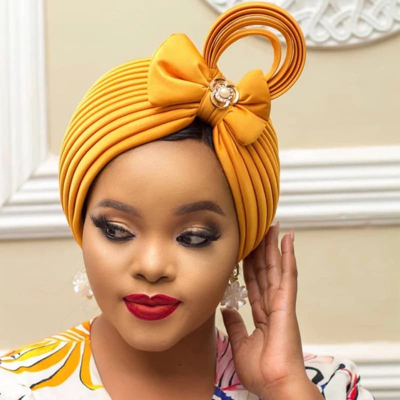 Fait à la main nigérian mariage Gele africain Auto Gele couvre-chef musulman Turban casquette arabe inde chapeau femme bandeau Turbante Mujer