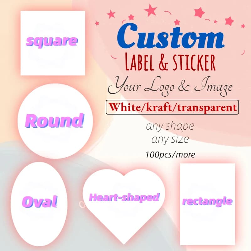 100 pièces autocollant personnalisé Logos personnalisés Iabel mariages anniversaires baptême autocollants concevoir vos propres autocollants personnaliser autocollants