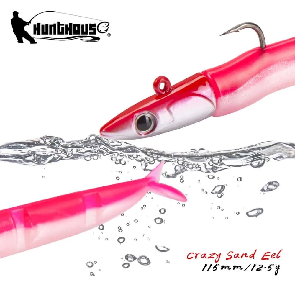 Leurres souples de pêche Hunthouse Barre T. Minnow 115mm 9g Swimbaits Jig Head 9g pour Black-bass, Brochet, Thon, Dauphin, Seabass, GT, Sanmartiño