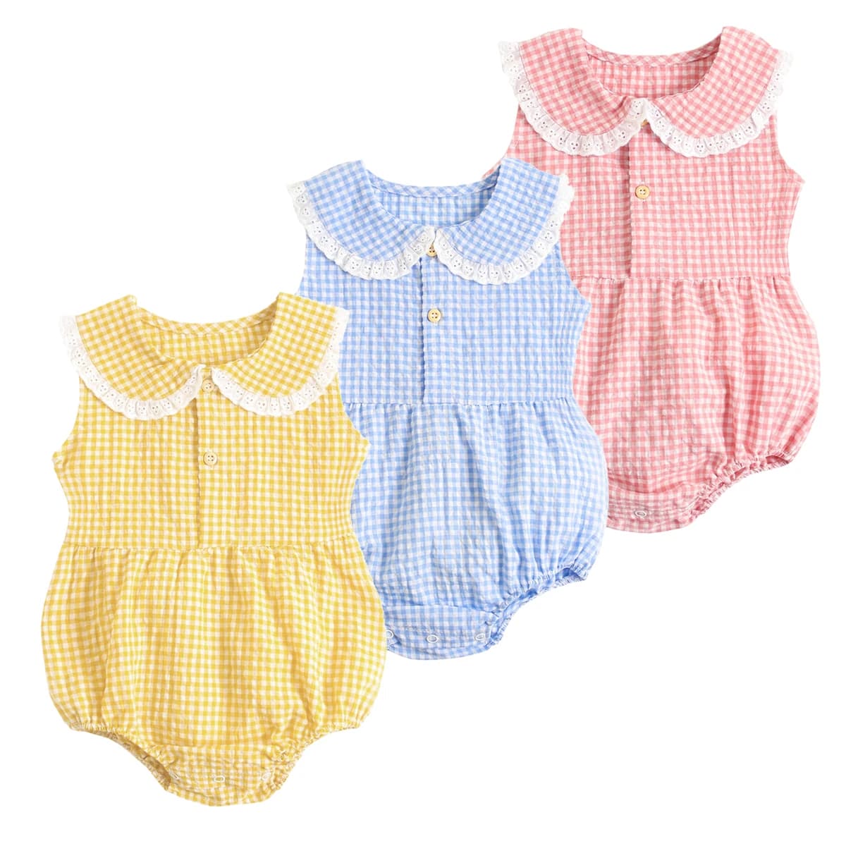 Sanlutoz été coton bébé body nouveau-né mignon Plaid vêtements pour bébé filles sans manches princesse enfant en bas âge infantile body