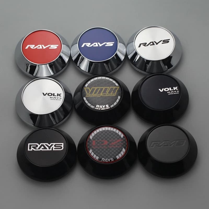 4 pièces 2.55 pouces/65mm bouchons sur roues capuchon central rayons logo de course volk jantes enjoliveurs pour TE37 clip 60mm/2.36 pouces argent et noir
