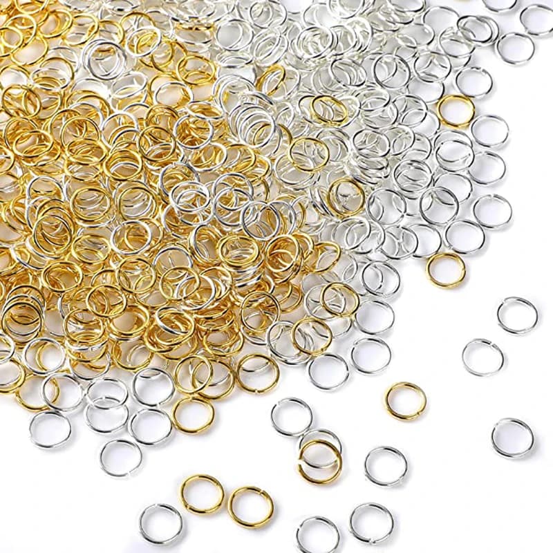 Boucles de couleur or argent 3-12mm, anneaux de saut ouverts, connecteurs d'anneaux fendus en métal pour bricolage, recherche de bijoux, fabrication d'accessoires et fournitures
