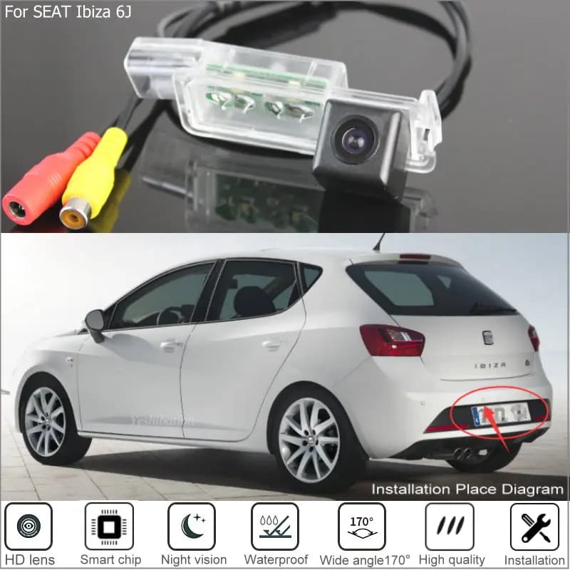 Pour SEAT Ibiza 6J 2009 2010 2012 2014 2016 2018 HD voiture vue arrière caméra de recul haute qualité Vision nocturne caméra de stationnement