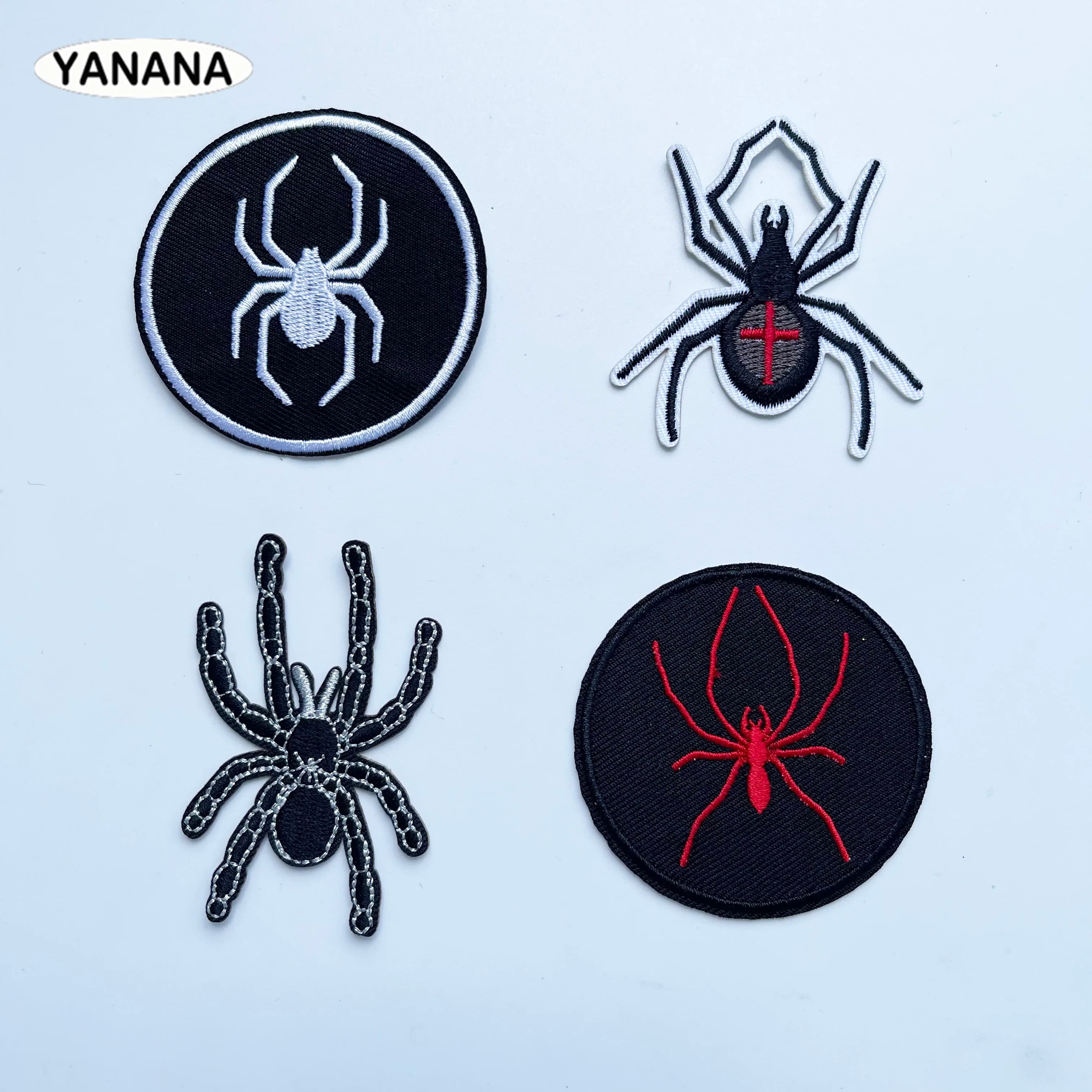 Patchs brodés avec icône d'araignée, pour vêtements, animaux, fer sur vêtements, autocollant pastèque