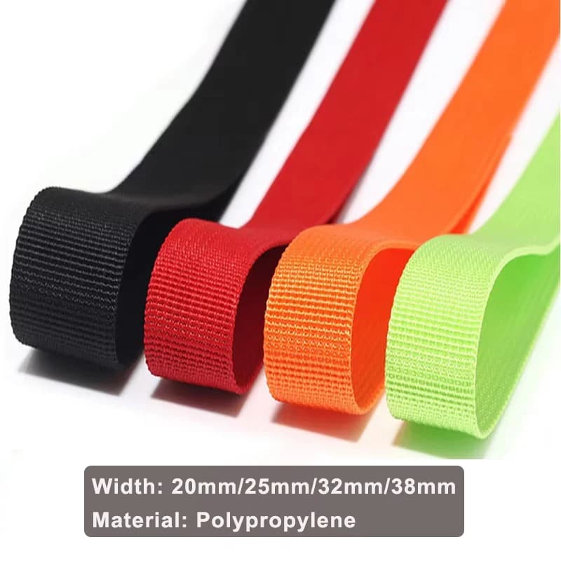 Sangle en polypropylène de 100 yards, 57 couleurs, 20 mm/25 mm/32 mm/38 mm, pour sangle de sac, ceinture de sac à dos, couture DIY, collier de chien, laisse, harnais