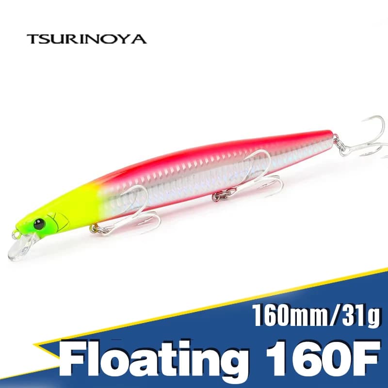 TSURINOYA 160F leurre de pêche méné flottant STINGER 163mm 31g longue coulée artificielle bar eau salée grands appâts durs