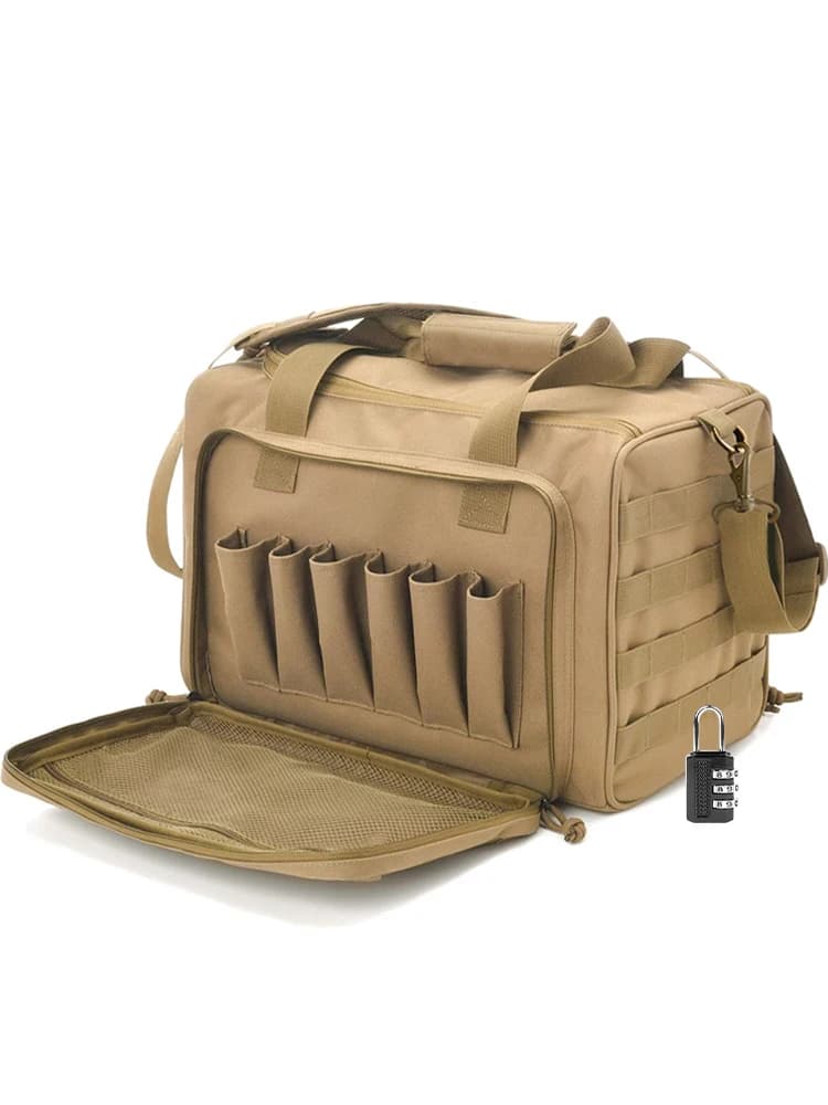 Sac de portée de tir système Molle accessoire de chasse en plein air étui pour pistolet tactique en Nylon Pack outils de pistolet sac à bandoulière Sniper noir