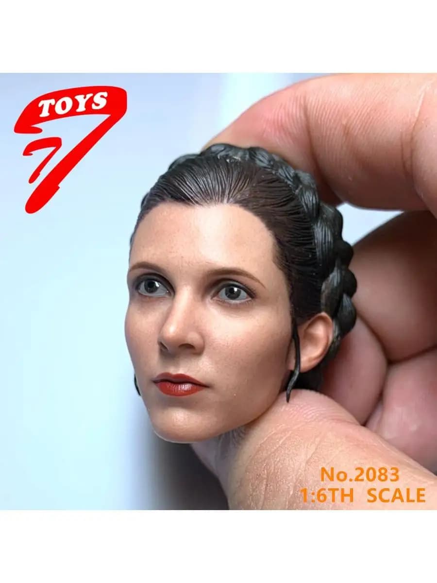 Tête de Leia sculptée à l'échelle 1/6, pour poupées d'action de 12 pouces, modèles de jouets, accessoires de scène corporelle