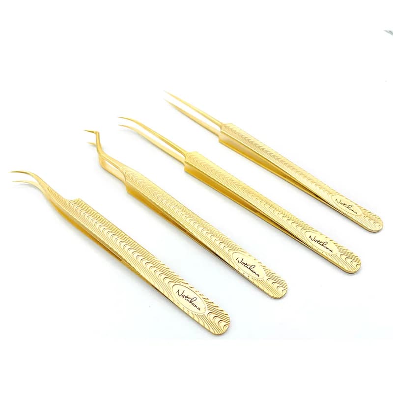 NATUHANA – pincettes antistatiques pour Extension de cils, pincettes à sourcils droites et incurvées de précision industrielle, outil de maquillage
