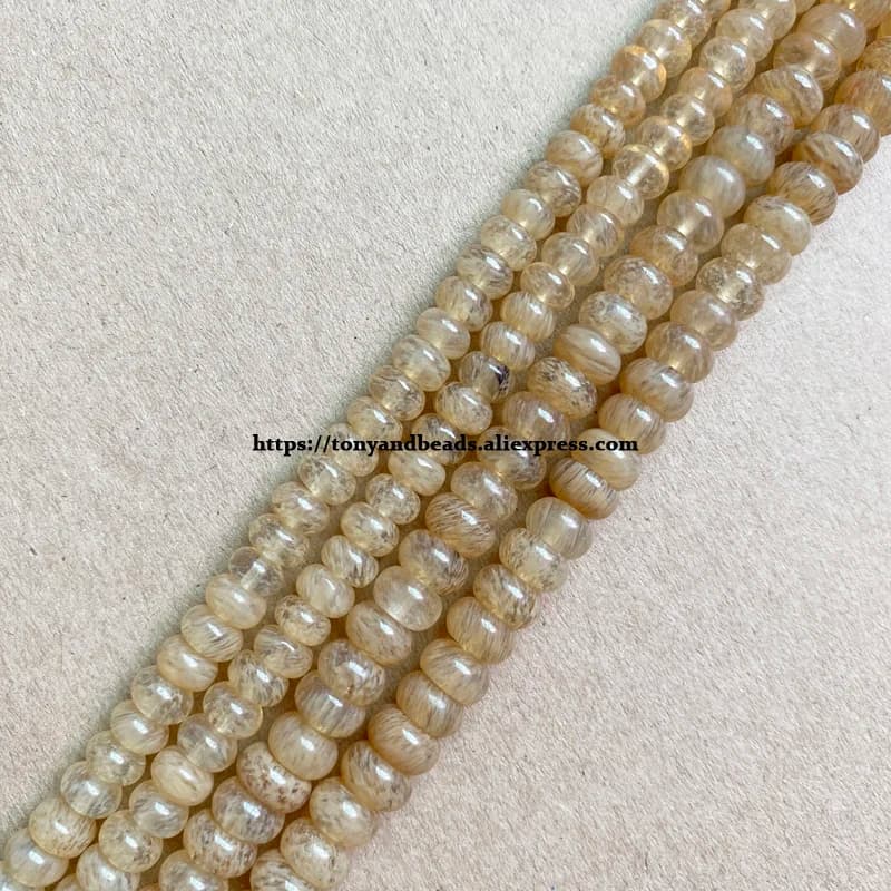 Pierre naturelle lisse Rondelle Citrine Quartz 7 "perles en vrac 4X6 5X8mm taille au choix pour la fabrication de bijoux bricolage