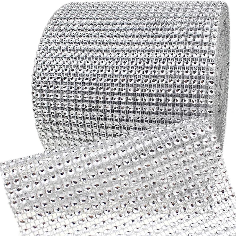 Ruban de strass à 24 rangées, tissu en maille de strass à 24 rangées, rouleau de ruban de strass scintillant pour décoration de mariage, 1 yards/lot