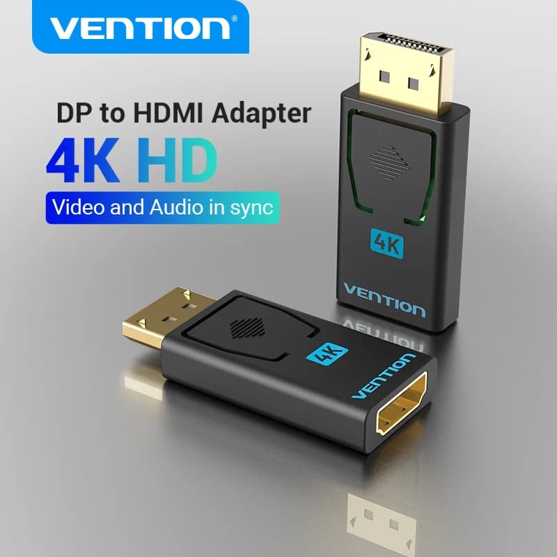 Convertisseur Audio Vention Port d'affichage vers HDMI 4K mâle vers DP vers HDMI femelle pour PC projecteur TV adaptateur DisplayPort vers HDMI