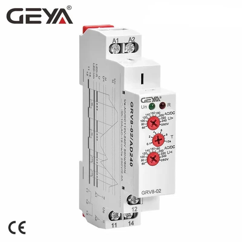 GEYA sur tension et sous tension Protection citations DC12V 24V 48V 220V 10A protecteur de tension citations GRV8-02