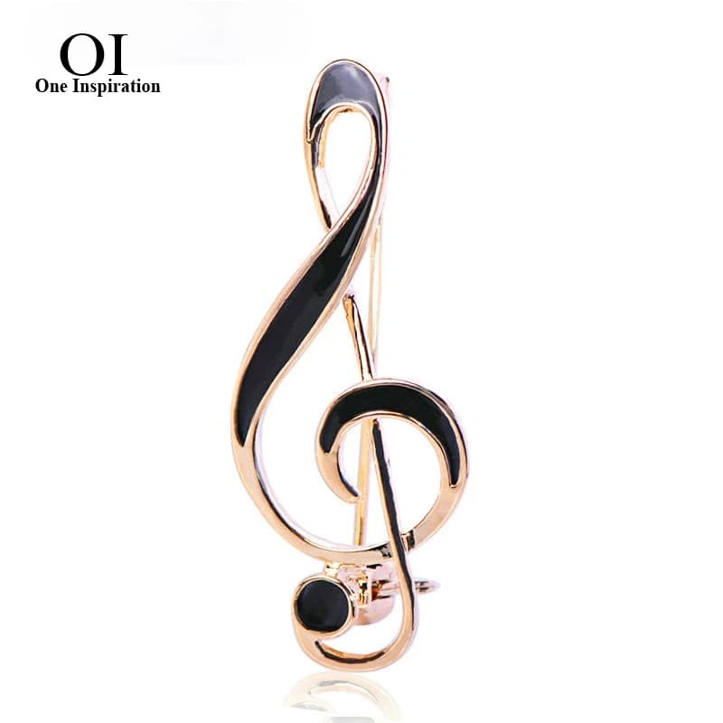 BUCOMEOI-Broche Note de Musique en Émail localité, Bijoux pour Femme, Écharpe, Chapeau, Épinglette Trempée