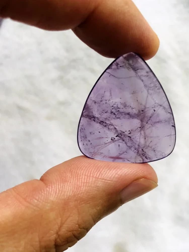 Vente en gros, 1 pièce, plectre de guitare en améthyste véritable, plectre de guitare en pierre naturelle, plectre pour doigt, 27x31x2.8mm