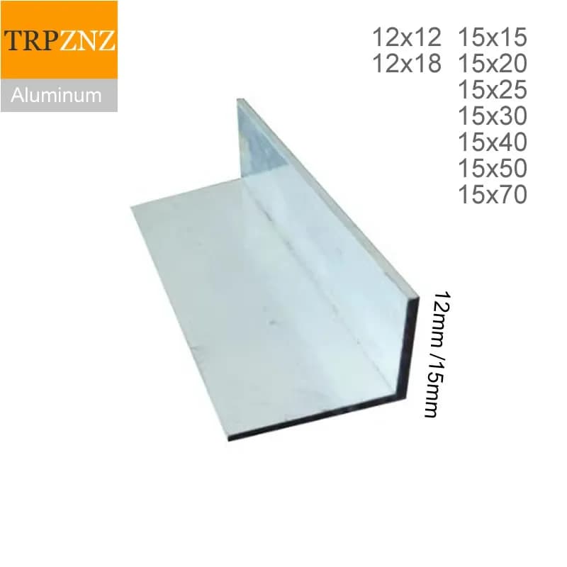 Profilé en L en aluminium 6063 à angle droit 15x30mm, 15x20, 15x70 – Matériaux de décoration en alliage d'aluminium pour bordures triangulaires