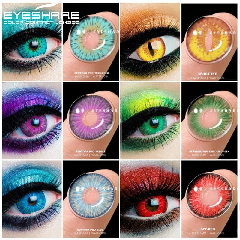 EYESHARE Lentilles de contact de couleur pour les yeux 1 paire Cosplay Halloween Lentilles de contact de couleur pour les yeux Lentilles de contact de maquillage annuelles