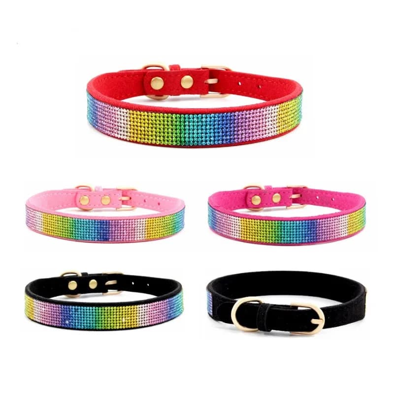 Collier de chien en cristal avec biscuits scintillants, colliers colorés, collier en alliage de zinc confortable, petits chiens et chats, XXS, XS, S, M, L