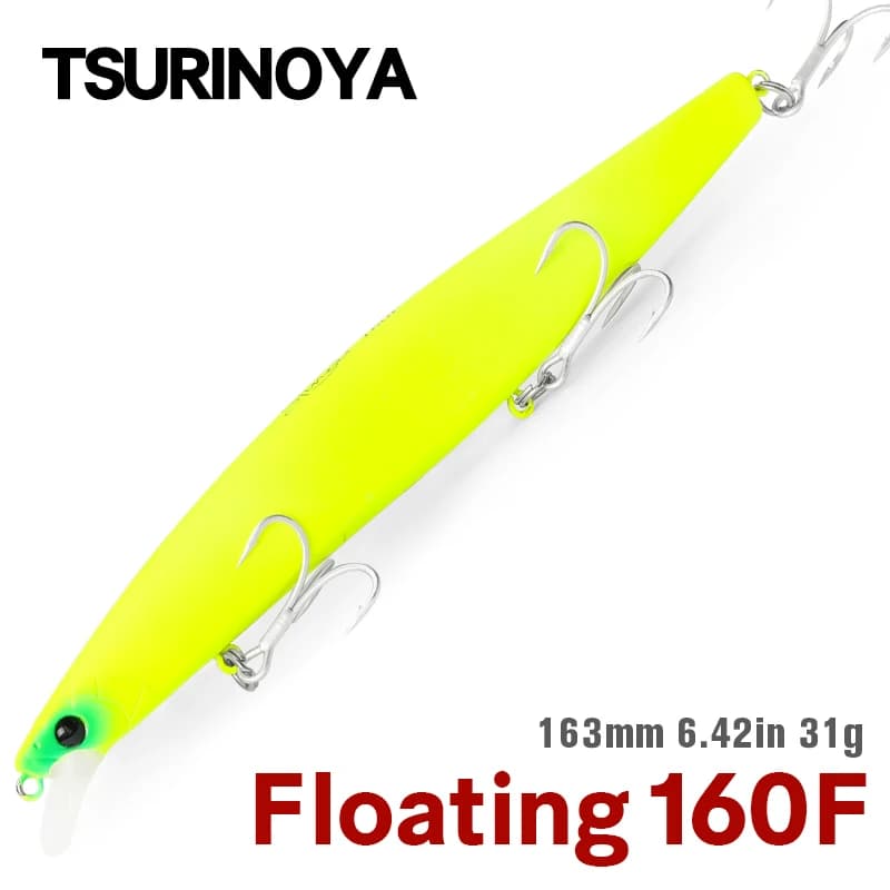 TSURINOYA 160F leurre de pêche méné flottant Ultra-long coulée DW110 STINGER 163mm 31g pêche en mer appât dur Piura appâts de bar