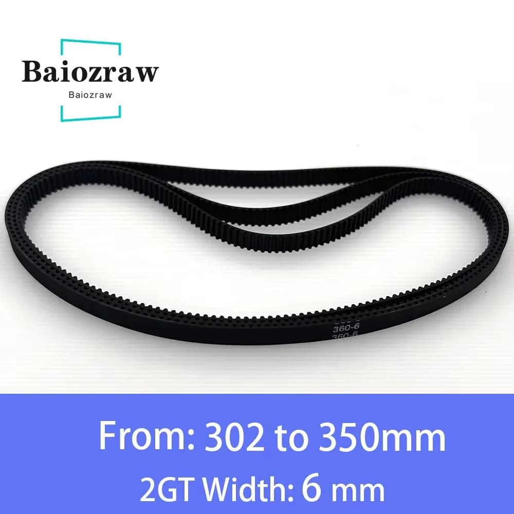 Courroie de synchronisation en caoutchouc à boucle fermée, pièces d'imprimante 3D GT2, 6mm, 302mm, 308mm, 320mm, 330mm, 336mm, 340mm, 348mm, 350mm, 2 pièces