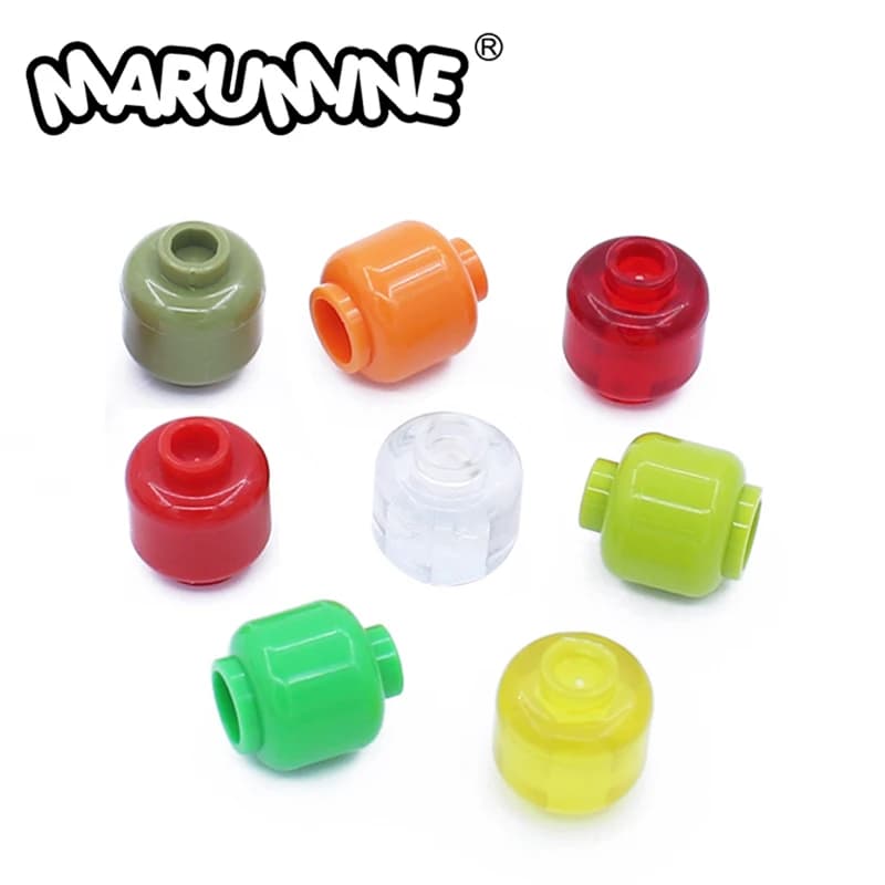 Marumine Head Plain Stud Encastré, Mini Mortgage Figure Brick Parts, DIY MOC Construction décennie ks, Accessoires, 3626, 30Pcs