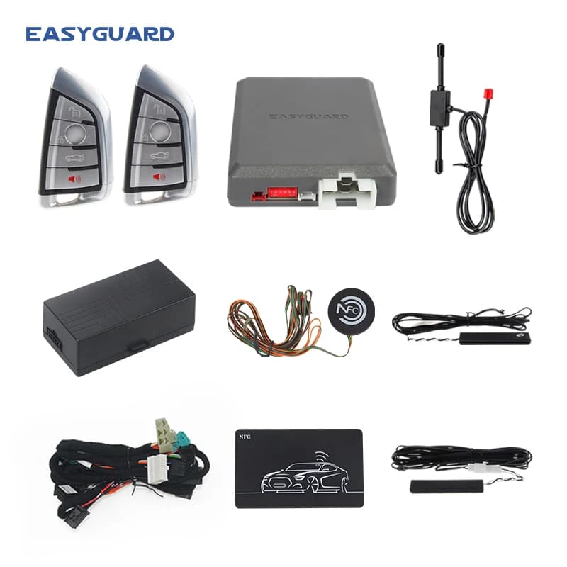 EASYGUARD CAN BUS LCD APP 4g LTE Style Adapté pour BMW F10, F06, F12, F13, F11, F18, F07, Série 5, M5, 5GT, Série 6 KIT de Démarrage à Distance PKE