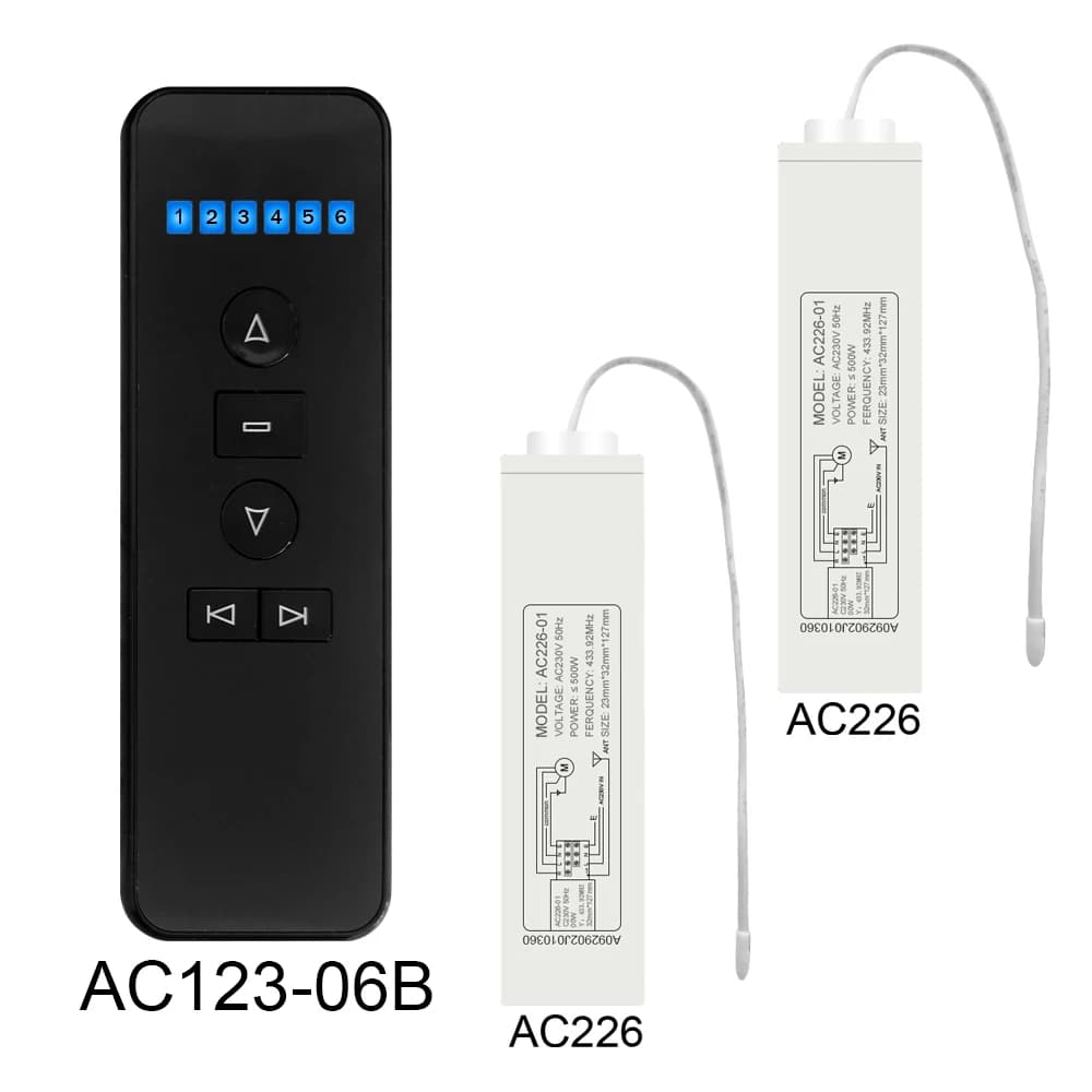 Récepteur Mini A-OK AC226, télécommande universelle, interrupteur RF sans fil, accessoires pour moteurs de rideaux et stores électriques