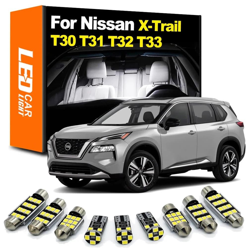 Zoomsee – Kit d'éclairage intérieur LED, pour Nissan x-trail X Trail T30 T31 T32 2001-2018 2019 2020 Canbus, dôme de lecture