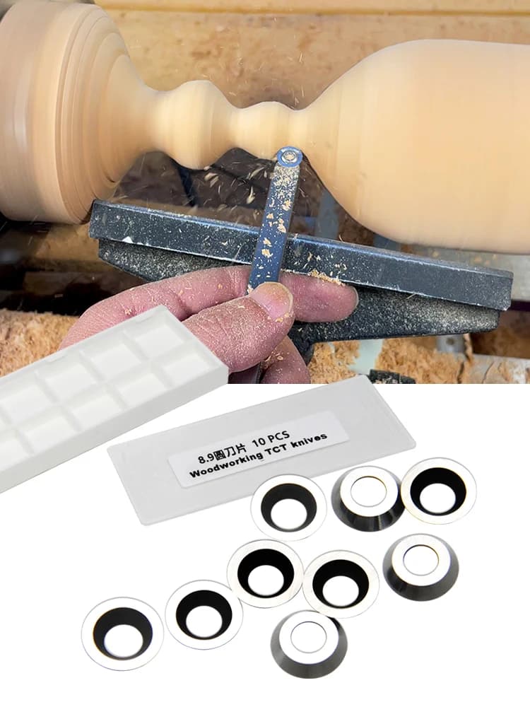 TASP-Fraises rondes en carbure pour tour à bois, outils de tournage de calcul, creux, opaque, inserts, 8.9mm, 10 pièces